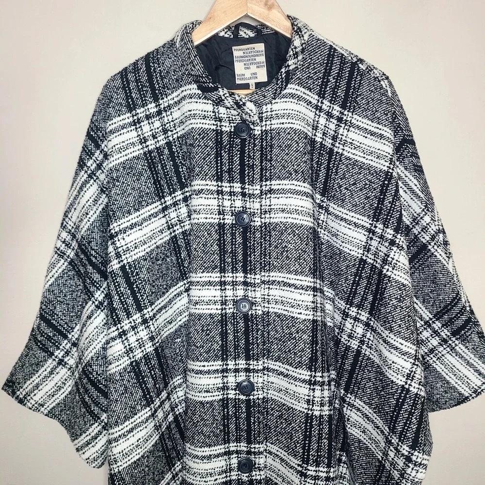Baum Und Pferdgarten Darling Black White Plaid Oversized Coat 38 Scandi Style
